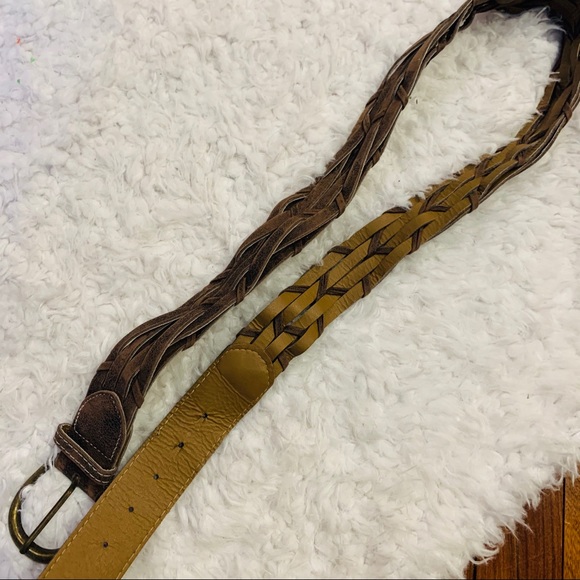 ⭐️ Brown Faux Leather Braided Belt - Picture 4 of 4